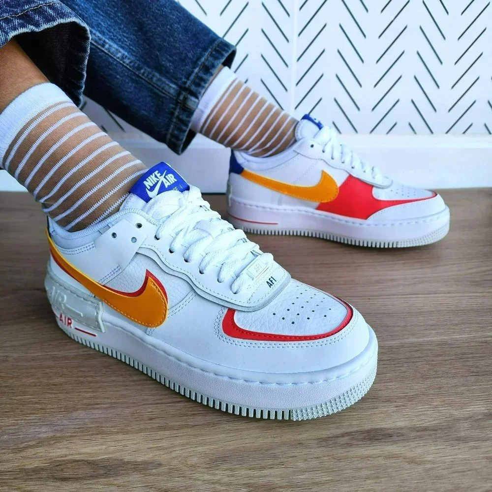 🤩New Sz 9 Womens Retro Shoes Nike AF1 Shadow DZ1847-100 Sneakers White Platform